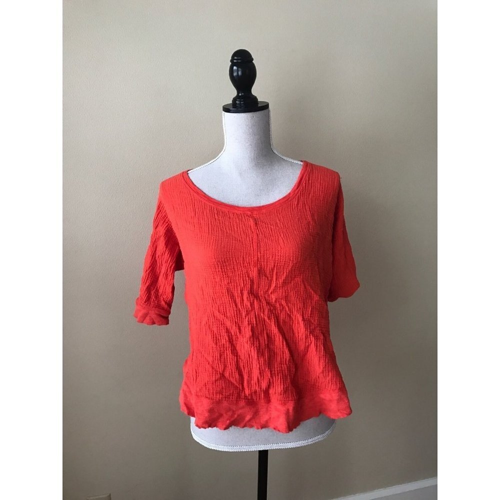 Womens Anthropologie Postmark 3/4 Sleeve Orange 10